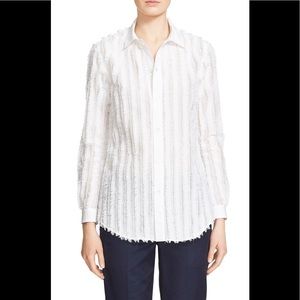 Julien David fringe stripe shirt sz M NEW WITH TAG